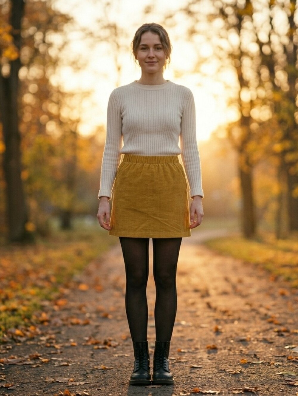 American Eagle Chartruese Cordoroy Skirt 100% Cotton Size M